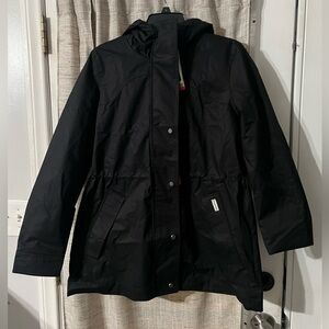 New Hunter Women's Water Wind Resistant Cotton Smock Rain Jacket Black Medium